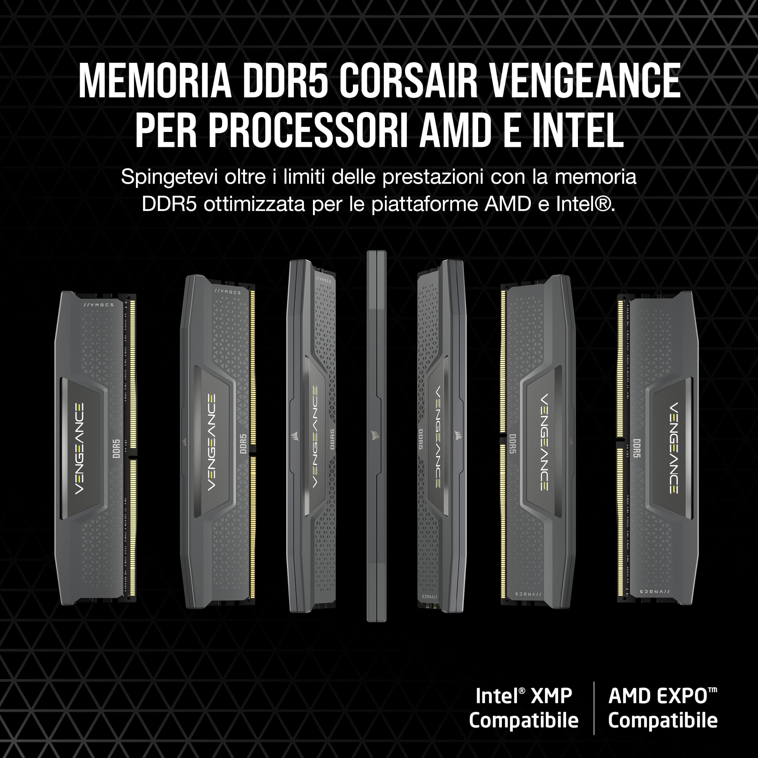 コルセア メモリCORSAIR VENGEANCE DDR5 64GB VENGEANCE® 64GB (2x32GB) DDR5 DRAM 6000MT/s CL30 Memory Kit